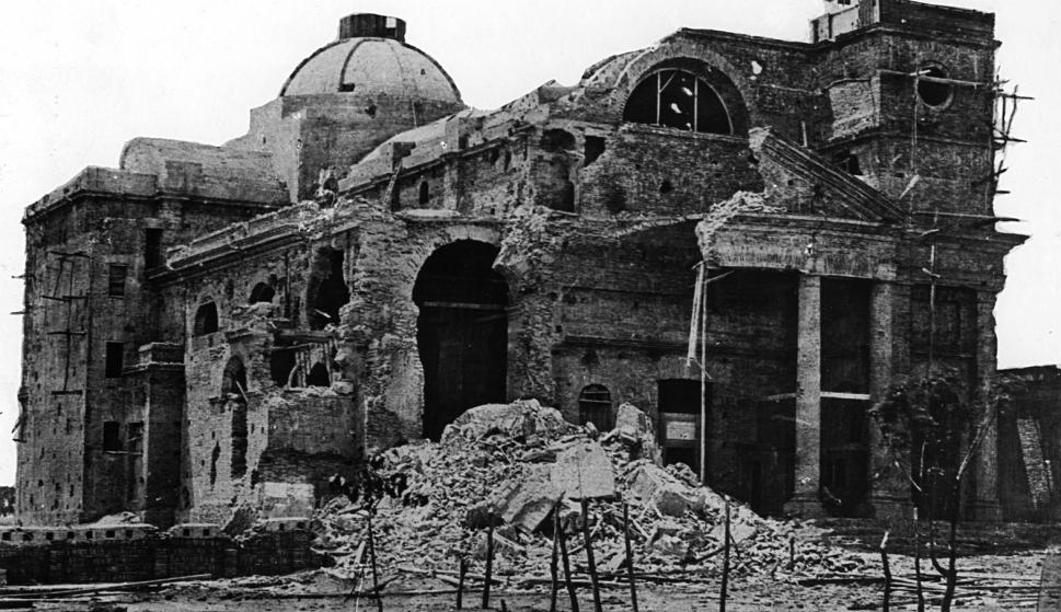 Iglesia destruida por asedio a Paysandú